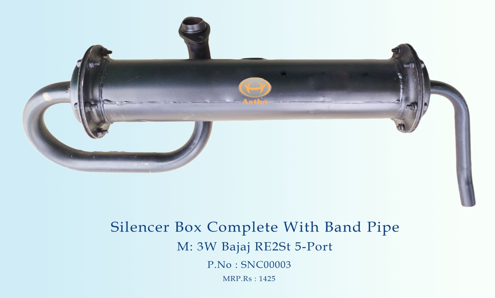 Silencer Box Complete With Band Pipe 3W Bajaj RE 2St 5-Port